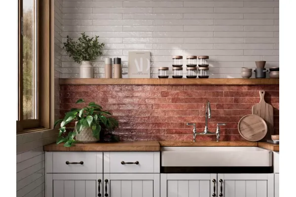 Płytki cegiełki - jodełka - Kolekcja Menorca oset