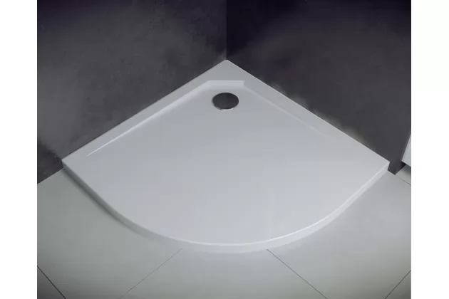 Brodzik półokrągły ultraslim Asco 90x90x2 - kompozyt mineralny