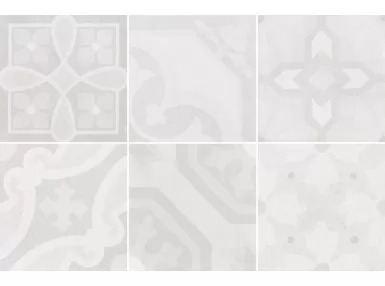 Antiqva Encants White 20x20 - Wzorzysta płytka gresowa