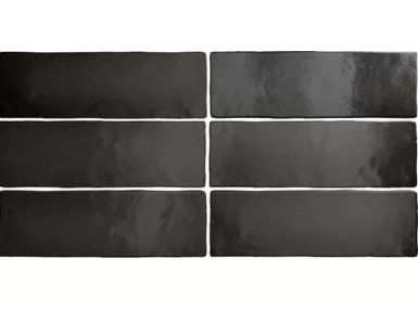 Magma Black Coal 6,5x20 - Czarna płytka ścienna