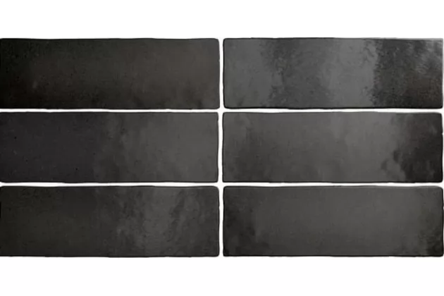 Magma Black Coal 6,5x20 - Czarna płytka ścienna