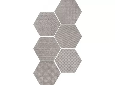 Coralstone Hexagon Melange Grey 29,2x25,4 - Szara płytka heksagonalna