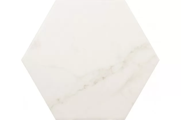 Hexagon Carrara Matt 17,5x20 - Biała płytka gresowa