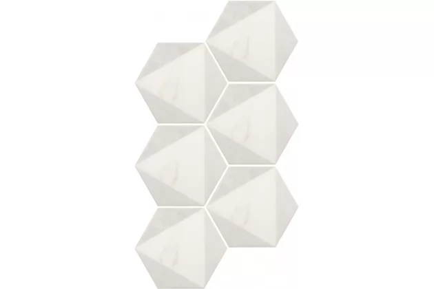Carrara Hexagon Peak 17,5x20 - Biała płytka gresowa