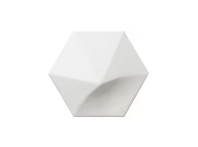 Magical 3 Oberland White Matt 12,4x10,7 - Biała płytka ścienna heksagonalna 3D