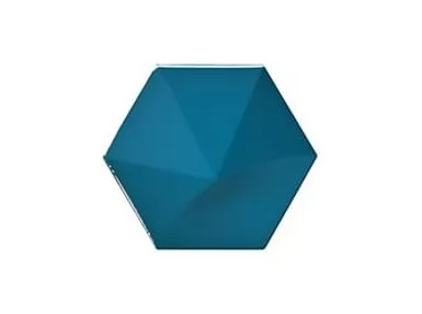 Magical 3 Oberland Electric Blue 12,4x10,7 - Niebieska płytka ścienna heksagonalna 3D