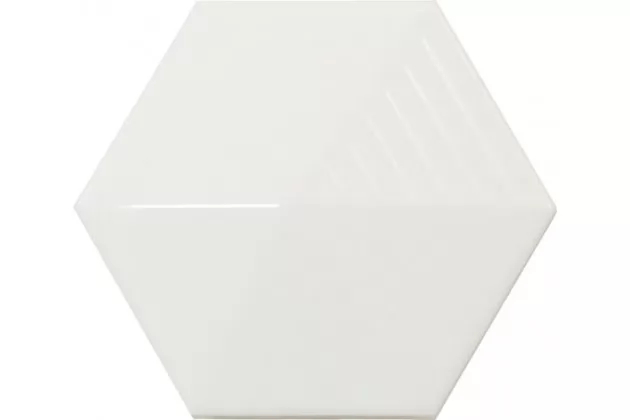 Magical 3 Umbrella White 12,4x10,7 - Biała płytka ścienna heksagonalna 3D