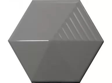 Magical 3 Umbrella Dark Grey 12,4x10,7 - Szara płytka ścienna heksagonalna 3D