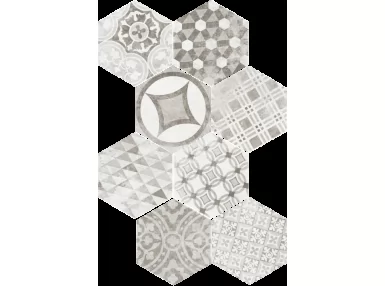 Hexatile Cement Garden Grey 17,5x20 - Wzorzysta płytka heksagonalna