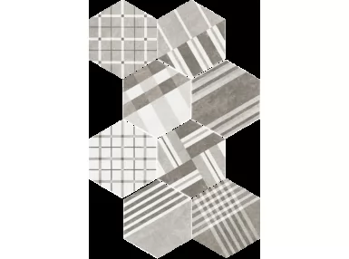 Hexatile Cement Geo Grey 17,5x20 - Wzorzysta płytka heksagonalna