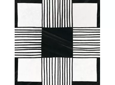 Caprice Cloth B&W 20x20 - Wzorzysta płytka gresowa