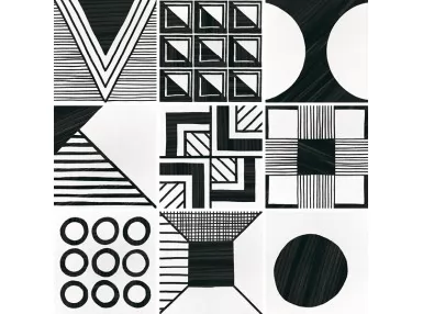 Caprice Patchwork B&W 20x20 - Wzorzysta płytka gresowa