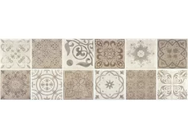 Ozone Mosaico Antique Taupe Rekt. 30x90 - wzorzysta płytka w stylu Patchwork