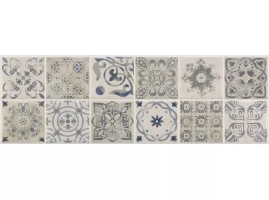 Ozone Mosaico Antique Grey Rekt. 30x90 - wzorzysta płytka w stylu Patchwork