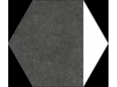 Peak Hex 25 Blanco 22x25. Czarna płytka gresowa heksagonalna.