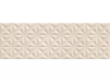 Tarvos Marfil 33.3x100. Kremowa płytka z wzorem geometrycznym 3D