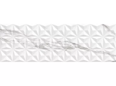 Tarvos Blanco 33.3x100. Biała płytka z wzorem geometrycznym 3D