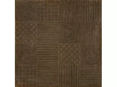 Marles Cobre 60x60 - Brązowa, wzorzysta płytka w stylu patchwork