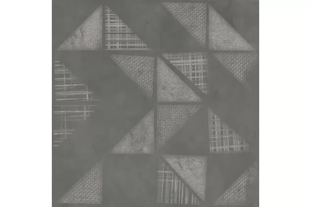 Walton Antracita 60x60 - antracytowa płytka gresowa z wzorem geometrycznym