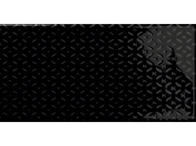 Ocean Black Decor 7,5x15 - czarna płytka ścienna z wzorem geometrycznym