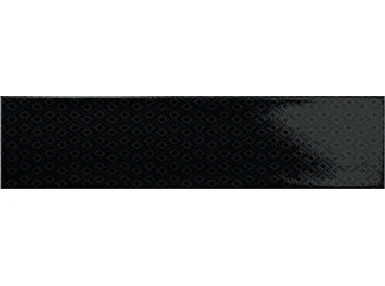 Ocean Black Decor 7,5x30 - czarna płytka ścienna z wzorem geometrycznym