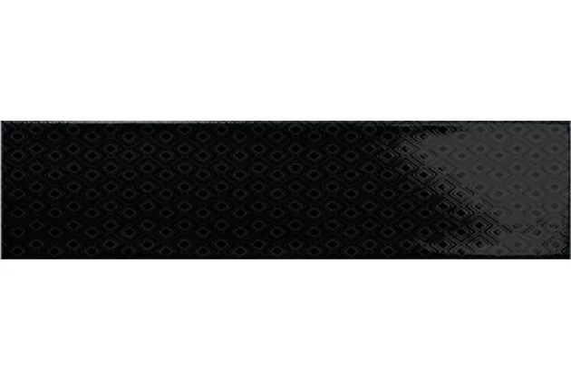 Ocean Black Decor 7,5x30 - czarna płytka ścienna z wzorem geometrycznym
