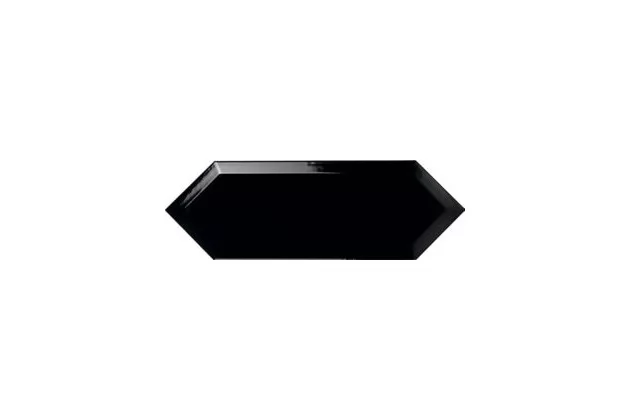 Picket Beveled Coal 10x30 - czarna płytka ścienna sześciokątna z fazowanymi krawędziami
