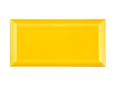 Biselado BX Mango Brillo 10x20.  Żółta płytka ścienna z fazowanymi krawędziami.
