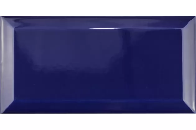 Biselado BX Azul Cobalto Brillo 10x20.  Kobaltowa płytka ścienna z fazowanymi krawędziami.
