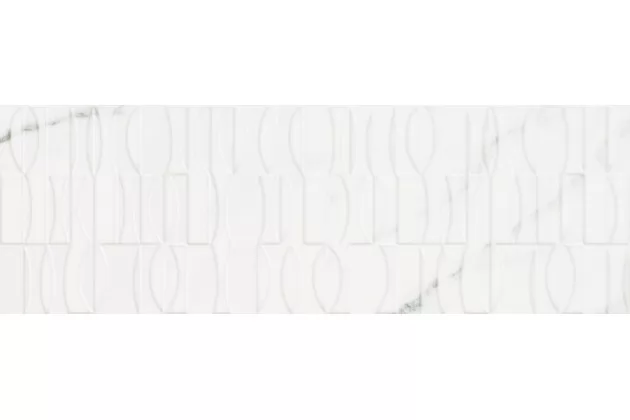Polaris Ellips 30x90 - biała płytka imitująca marmur