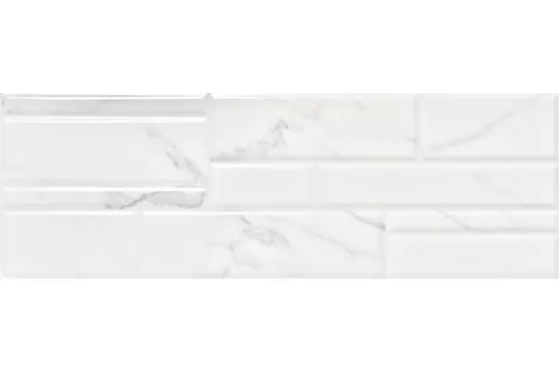 Polaris Combi Brillo 30x90 - biała płytka imitująca marmur z wzorem