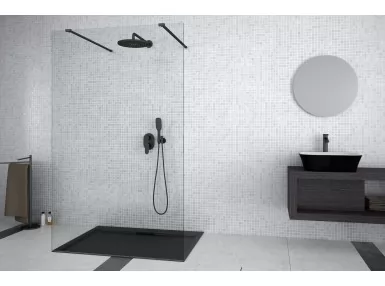 Besco Aveo Black Due kabina prysznicowa Walk In 90x195