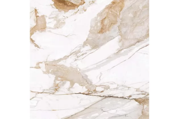 Kiruna-R 120x120. Biała płytka imitująca marmur