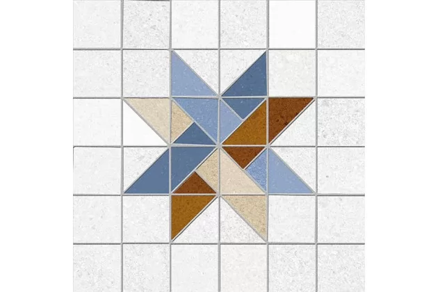 Arcole-R Azul 20x20. Wzorzysta płytka gresowa imitująca mozaik