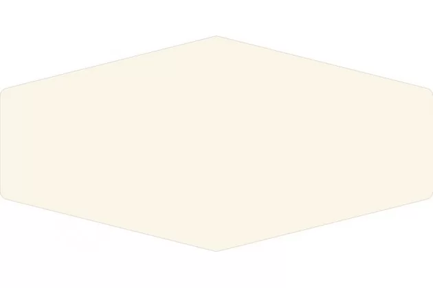 Hex Ivory Gloss 10×20 - kremowa płytka ścienna o kształcie spłaszczonego heksagonu