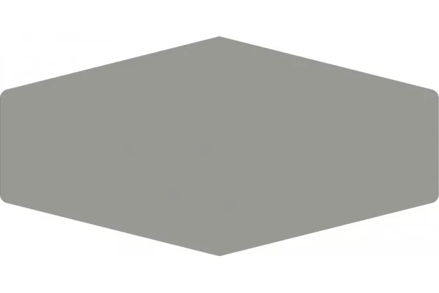 Hex Grey Gloss 10×20 - szara płytka ścienna o kształcie spłaszczonego heksagonu