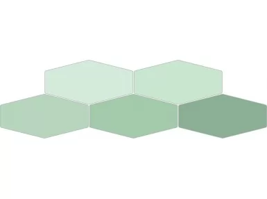 Sailing Hex Green Gloss 10x20 - płytka ścienna