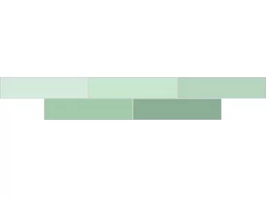 Sailing Green Gloss 6x25 - płytka ścienna w kształcie cegiełki