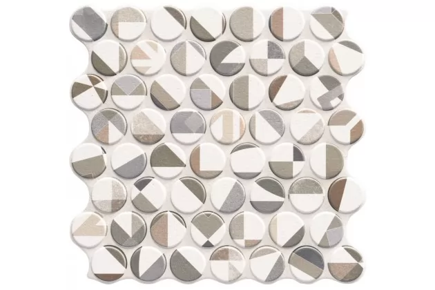 Circle Collage 30,9x30,9 - Wzorzysta płytka gresowa