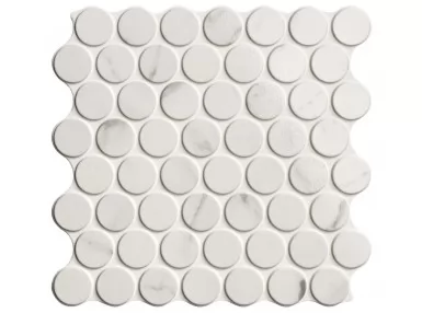 Circle Calacatta Glossy 30,9x30,9 - Biała płytka gresowa imitująca marmur