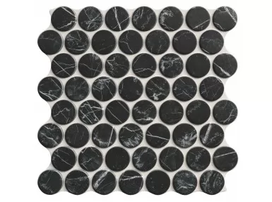 Circle Marquina 30,9x30,9 - Czarna płytka gresowa imitująca marmur