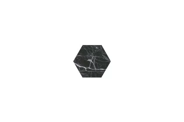 Dark Marble 28,5x33. Czarna płytka heksagonalna imitująca marmur