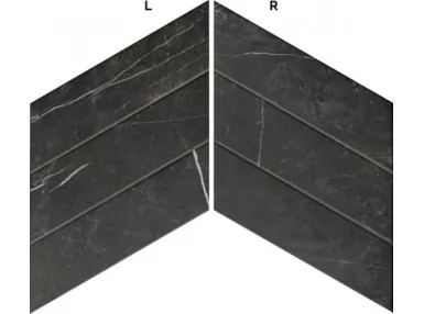 Diamond Marquina Chevron R 70x40. Czarna płytka imitująca marmur