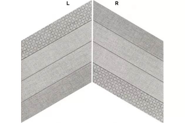 Diamond Fabric Grey Chevron R 70x40. Wzorzysta płytka imitująca piaskowiec