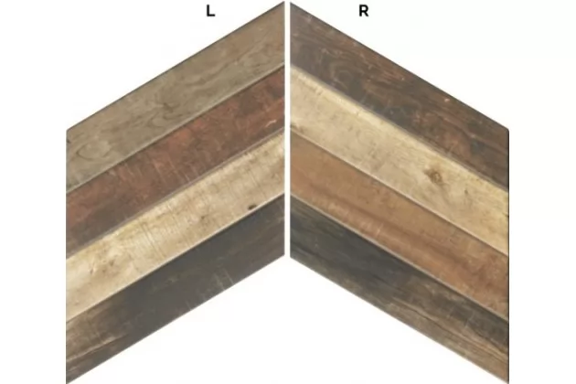 Diamond Pallet Tabacco Chevron L 70x40. Wzorzysta płytka drewnopodobna