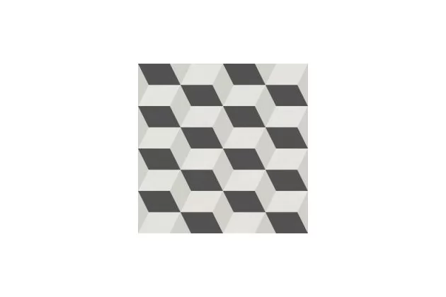 Hanoi Cube Grey 33x33. Wzorzysta płytka gresowa