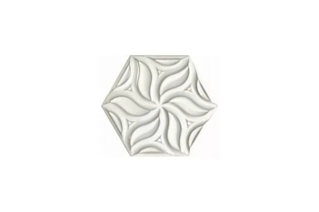 Ivy Mist 28,5x33 - Biała płytka heksagonalna trójwymiarowa