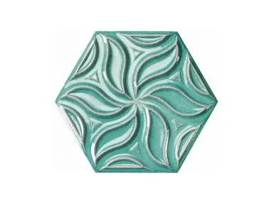 Ivy Teal 28,5x33 - Zielona płytka heksagonalna trójwymiarowa