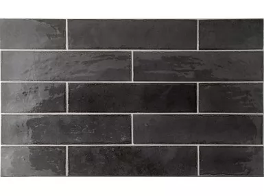 Tribeca Basalt 6x24,6 - Czarna płytka ścienna w kształcie cegiełki
