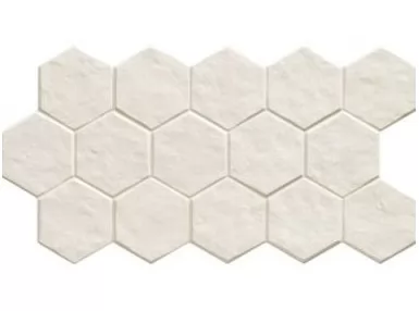 Muse Hex White 31x56. Biała płytka heksagonalna  imitująca kamień